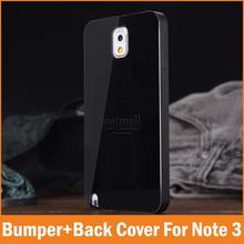 Note3 Fashion Ultra-thin Aluminum Metal Frame & Acrylic Back Cover  For Samsung Galaxy Note 3 Case Mobile Phone Bags Accessories