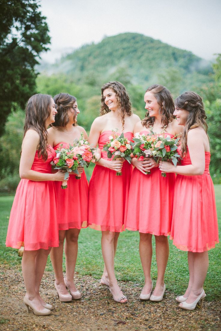 vestidos color coral cortos 2016