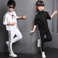 Boy girl Striped 2pcs set Kids Autumn Cotton School Tracksuit Uniform Sport Suit children Clothing Sets
