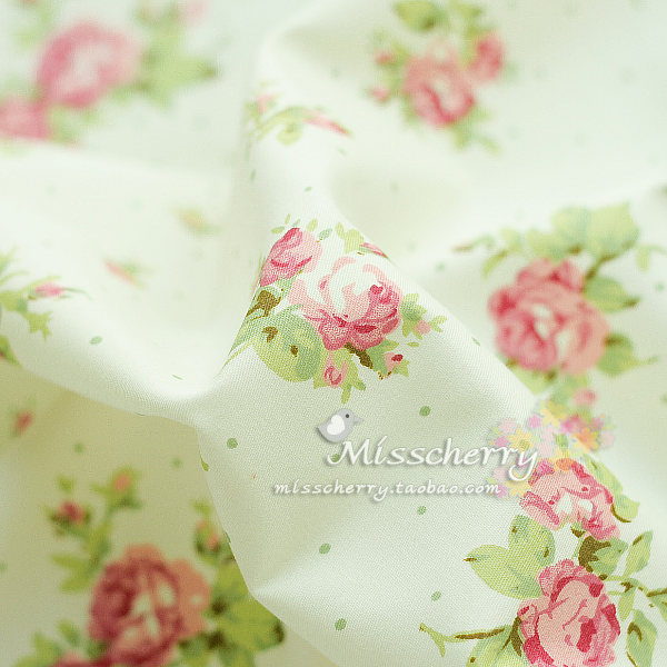 Xw029a green polka dot rosarium - slanting 100% stripe cotton cloth - bedding handmade diy