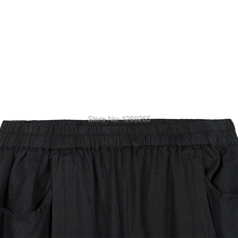 Jiqiuguer Original Brand Plus Size Elastic Waist 100 Linen Appliques Women Palazzo Pants 2015