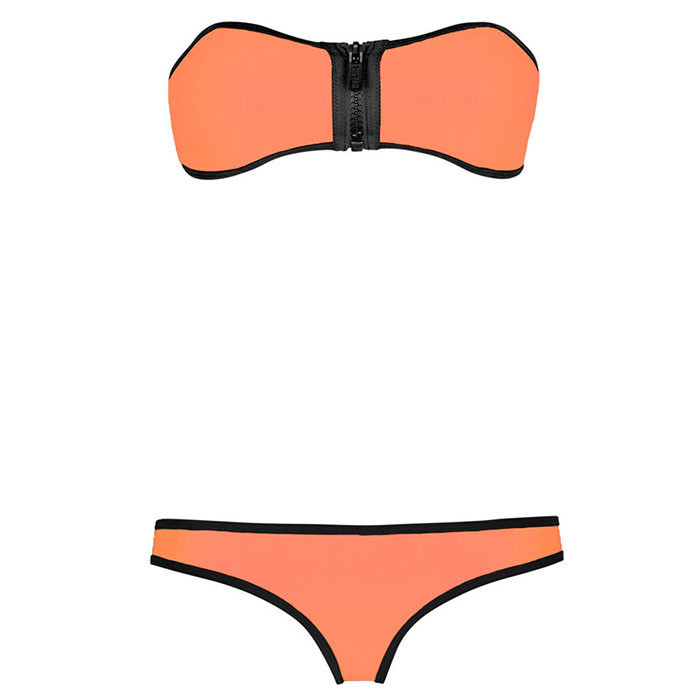 2015 Hot Sale triangl NEOPRENE BIKINI Superfly Swimsuit zipper top neon Bottoms Neoprene Swimwear For Women XS-L (18)