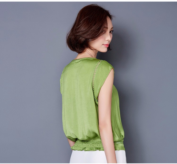 Summer t shirt Womens Fashion Loose Silk Chiffon tops tees Short Sleeve Hollow Out Casual t-shirts For Women Plus Size Top A301 f