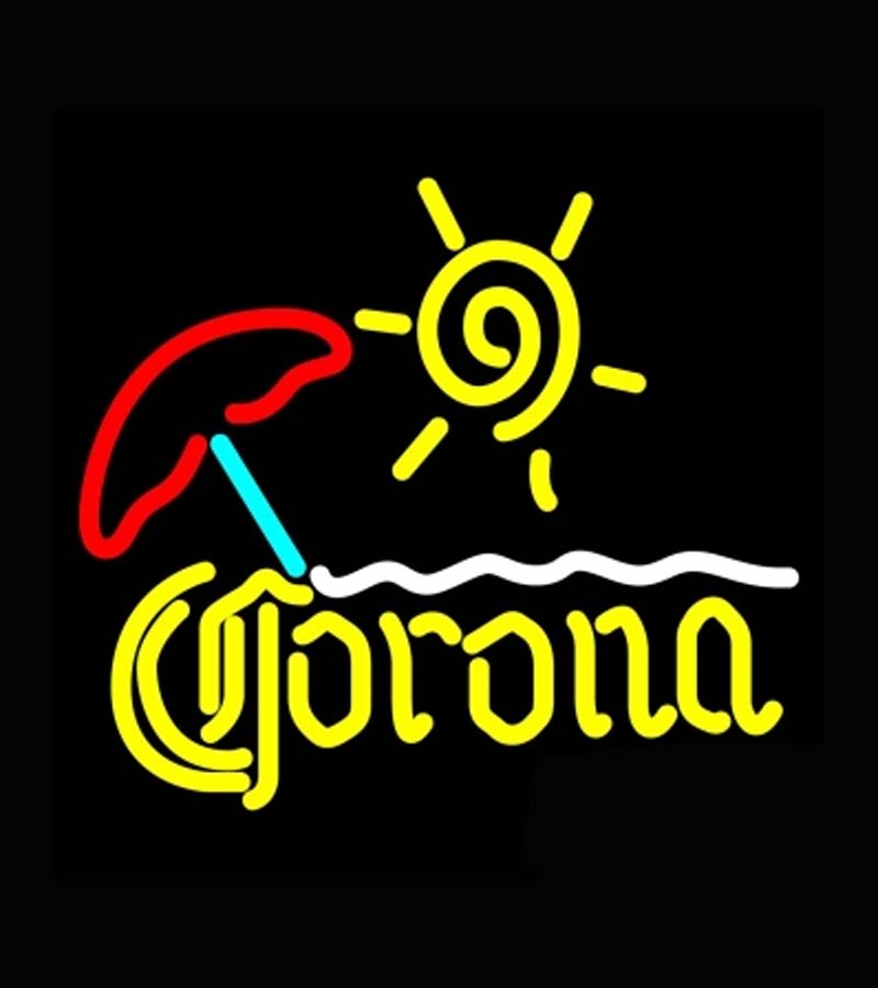 Corona Beach Sun Umbrella On Sand Neon Sign Dallas Cowboys
