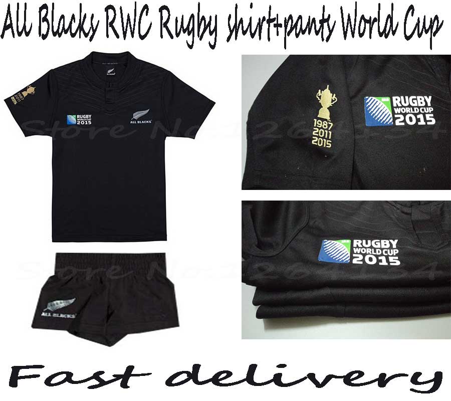 Гаджет  New Season  All Black Rugby New Zealand All Black Youth Rugby Kits Jerseys,size 2-14 Years all blacks rugby Children None Спорт и развлечения