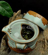 2014 Ru ware Ru Porcelain Ceramic tea sets Chinese Kung Fu Tea Quik Cup One pot and One cup free shipping Travel tea maker
