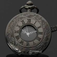 Free shipping 2015 New top sale gun black Roman numerals Vintage watch Quartz Pocket Watch With