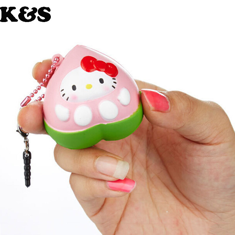 2015 new original package rare honey peach squishy Scented hello kitty Squishy cell phohe Strap ...