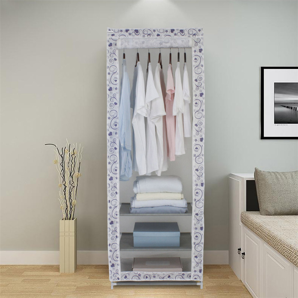 Finether Polycotton Single Wardrobe Portable Clothes Closet