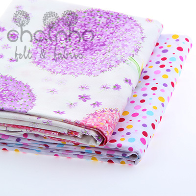 Cotton Fabric Patchwork For Sewing DIY Handmade Hometextile Cloth For Dress Sheet Dandelions And purple Colored