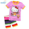 Unbelievable Price 1 6T Baby Girl Clothes Summer 2016 Cartoon Hello Kitty Toddler Girls Clothing Set