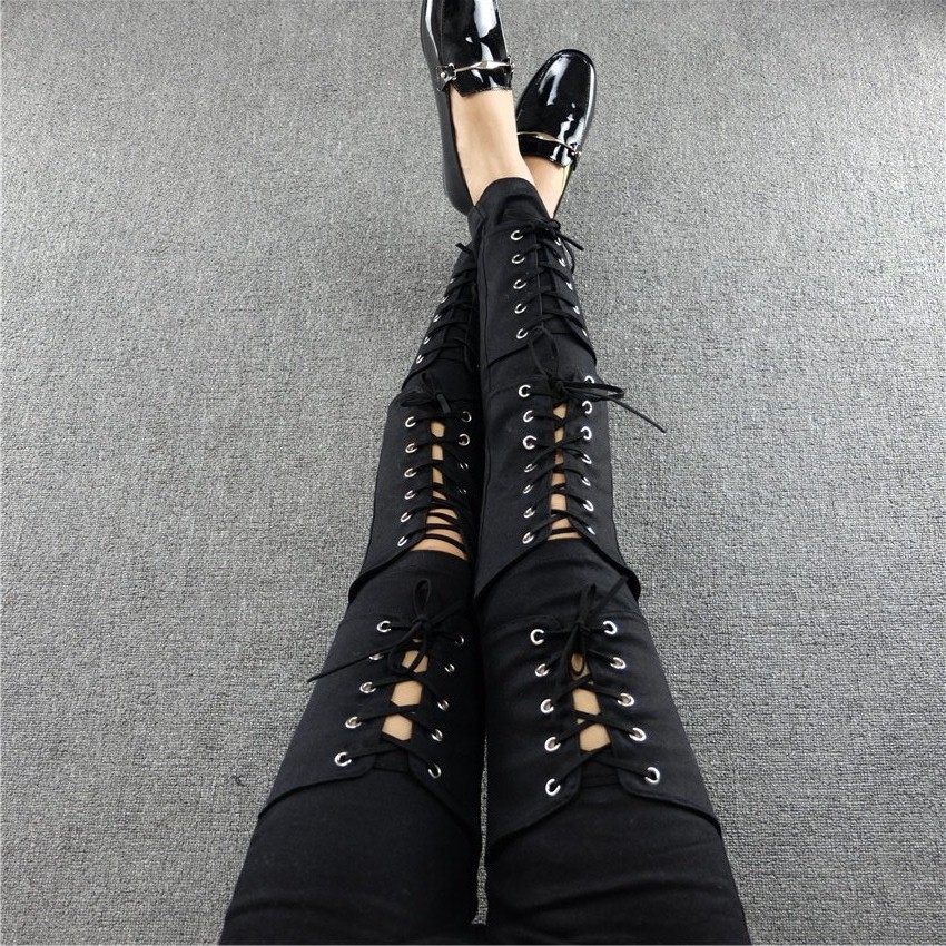 black jeans with design