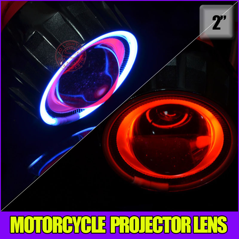 Bi xenon Motorcyle Projector lens light with xenon lamp,demon eyes ,CCFL angel eyes for H1 H3 H7 H11 9004 9006 hid kit