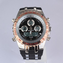 2015 Top Luxury Brand Sport Watches Men Rubber Strap Dual Time Russian Military Watch LED Digital