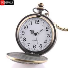 Vintage Bronze Soviet Tsar Sickle hammer Quartz Pocket Watch Steampunk Necklace Pendant New Year Gift