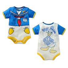 Hot Sale 2016 Summer Style newborn baby girl clothes fashion Cotton Short sleeve cartoon baby boy girl romper jumpsuit clothing