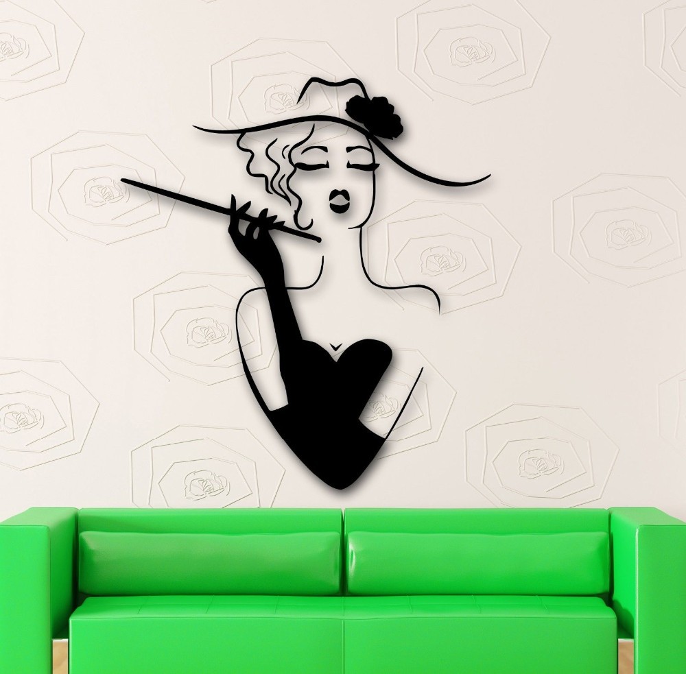 Details about    Fashion Dress Girl Woman Brand Party Hat Wall Sticker Vinyl Decal Decor NN359 
