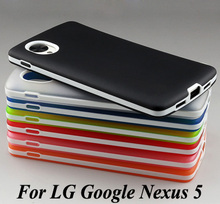 New Arrival Ultra-Thin Soft Translucent Rubber Bumper Case For LG Google Nexus 5 case cover phone capa 10 colors