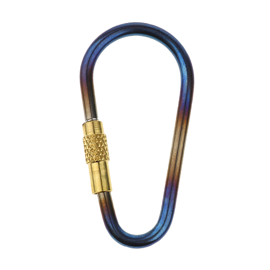 Mini Titanium Alloy Carabiner O Shape Locking Keychain Key Ring