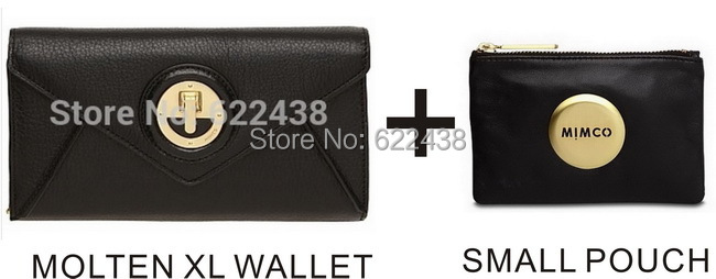 MIMCO MOLTEN LARGE WALLET RRP 229 Large gold turnl...