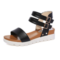 2017 New Summer sandals tide waterproof students wild card Wedge shoes with thick Female flat bottomed