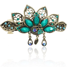 Hot sell Popular retro peacock diamond palace of glass rhinestones velvet hair band hair rope head flower hairpin free shipping