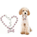 Crystal Diamante Bone Rhinestone Pendant Pet Necklace Collar Dog Jewelry