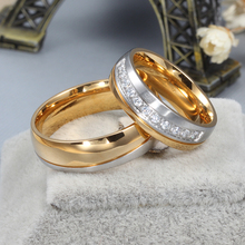 2015 new CZ couple rings for love 18k gold wedding men women ring