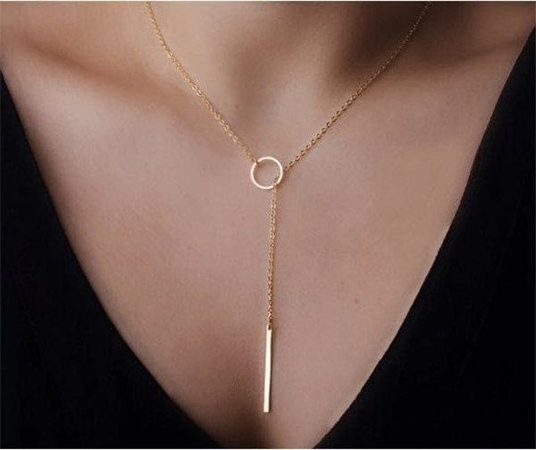 2015 Gold Chain Necklace Round Brads Pendant Multilayer Necklace Arrow Collier Femme Pendant Charm Necklace Women