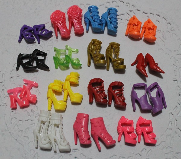 300 Pairs/lot Mixed Colors&Styles Cute Fashion Dolls High-Heel Sandals Shoes Pack For 1/6 Girl Dolls Beautiful Shoes Girls Gifts
