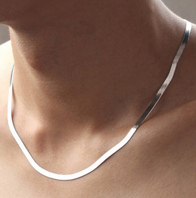 CM189 Hot sale Factory Price High Quality 925 Silver Necklace Chain fashion Necklace Thick men jewelry