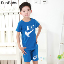 Active Summer Boy Clothes Set Cotton Children Clothing Kids Child Tracksuit Sport Suit For Kids Clothes T-shirt shorts