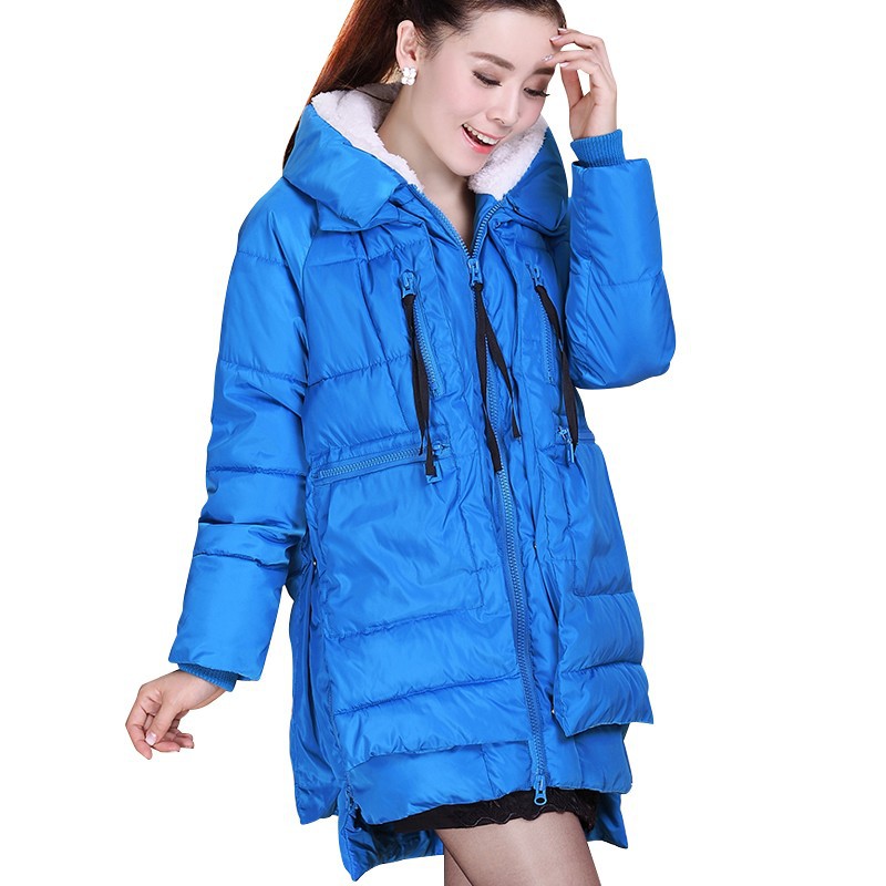 Winter Jacket Women Brand New European Style Fashion Loose Coat Female Plus Size Long Sleeve Hoodies Padded Coat YCWY900 (7)