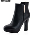 Soft Genuine Leather Ankle Boots Black Blue Size 8 Sexy Fashion High