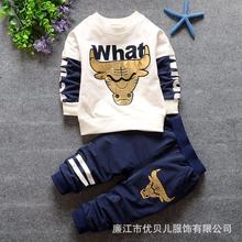 Long-sleeved Romper+pants)baby boy clothes 2016 new character clothing set baby boy Freeshipping