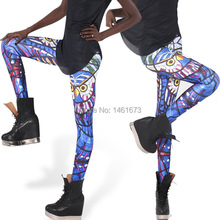 Spring 2016 New Arrival Women Galaxy Designed Digital Printed Milk Vintage Tartan Owl Leggings