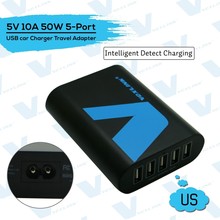 10pcs/lot Wholesale 50W 10A 5 Port USB Portable Home Travel Wall Charger AC Power Adapter For iPhone 6S Samsung Tablet_DHL