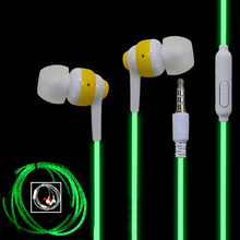 Hot Glowing Headphones For Mobile Phone Funny Luminous Earphone With Microphone Wired Flashing Headset For Xiaomi iPhone Samsung