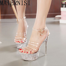 Sexy Peep Toe Valentine Shoes Woman High Heel 14cm High Women High Heels Women Wedge Shoes Pumps Rhinestone Shoes