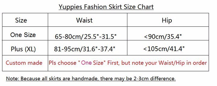 Size Chart ( Skirt elastic ) 