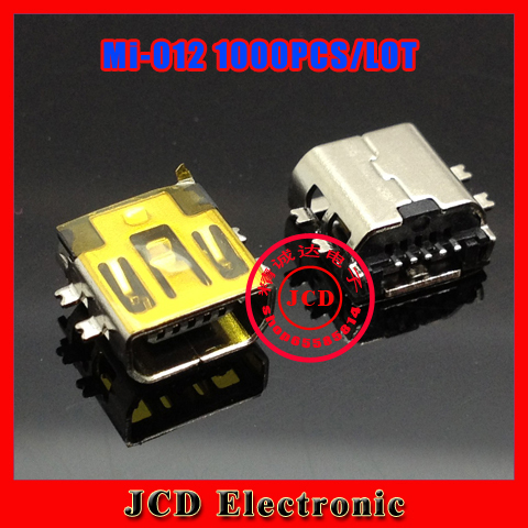 1000PCS/LOT,free shipping for mini USB jack socket connector,V3 port for MP3 MP4 GPS etc,5Pin SMT,sink board,MI-012