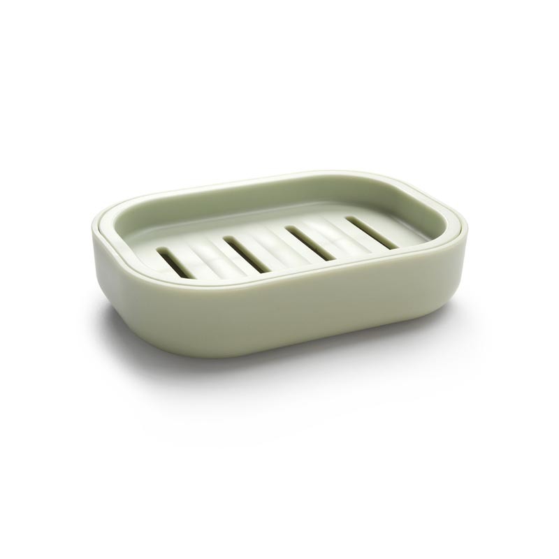 Soap box soap dish drain and covered with a lid plain white Uin Soap