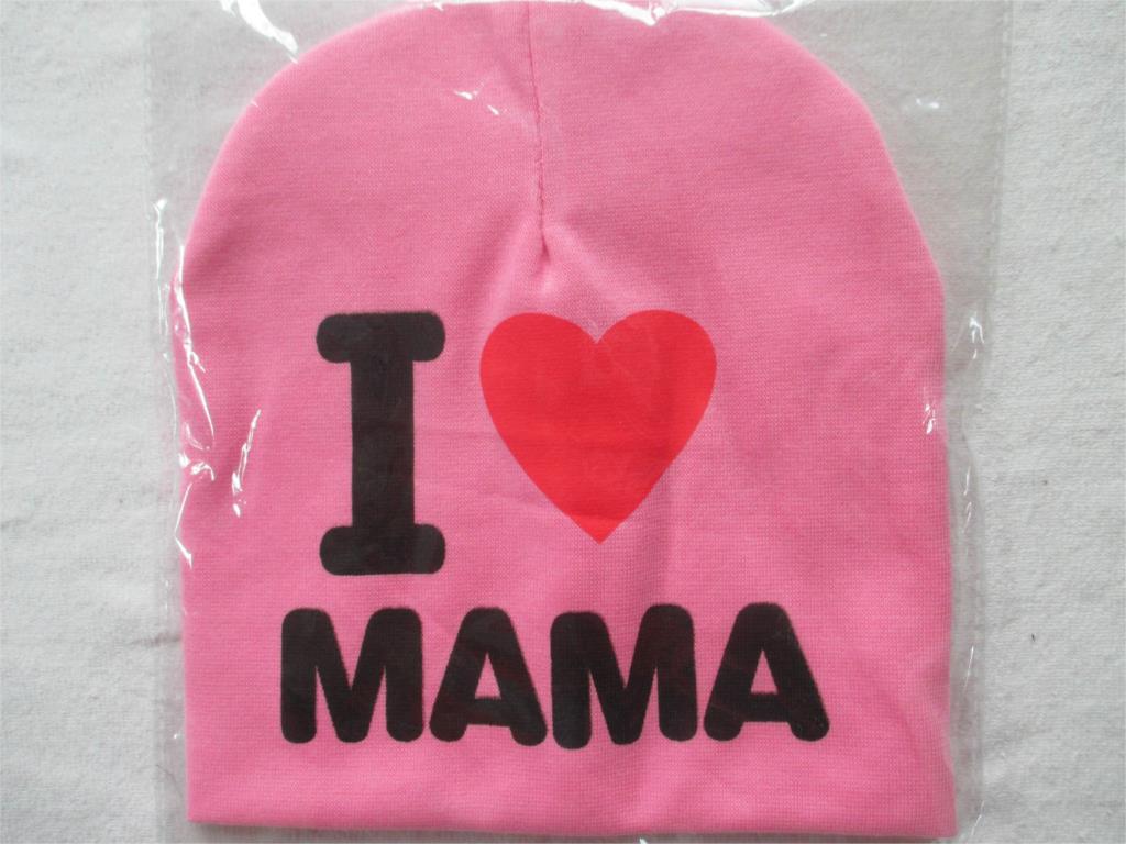 I love mama and i love papa baby hat baby beanie c...