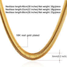 Gold Necklace Stamp 18K Real Gold Plated Stainless Steel Men Jewelry Wholesale New Trendy 5 MM