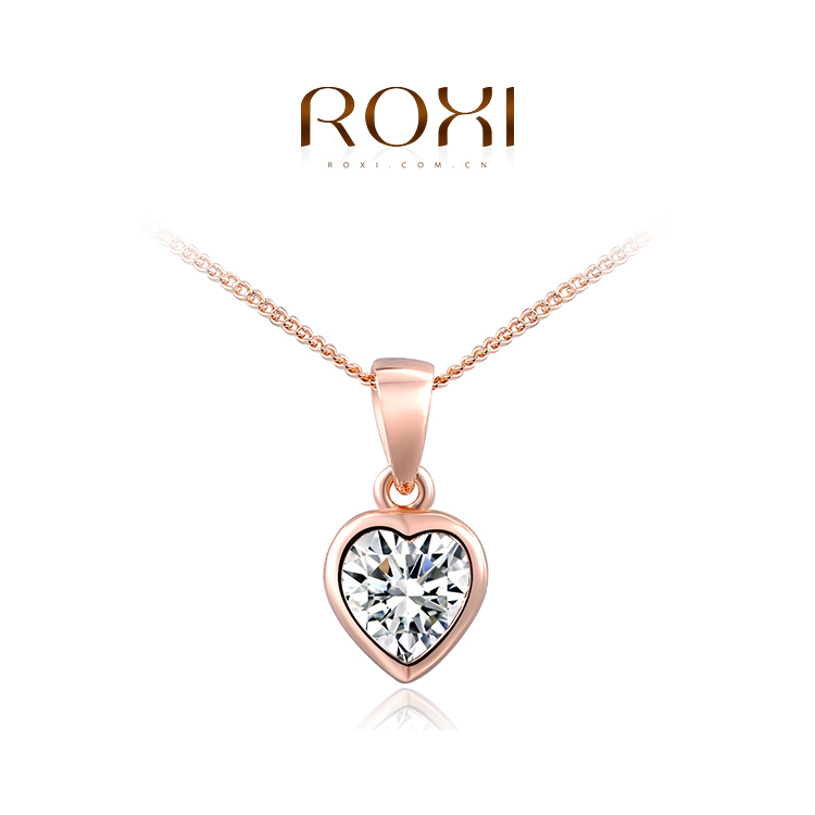 1PCS Free Shipping Fashion Austrian Crystal Heart Necklace for Women Rose Gold Plated Gift Jewelry