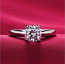 High quality Italina 1 2carat 4 claws CZ diamond Rings for women 18K platinum plated Jewelry