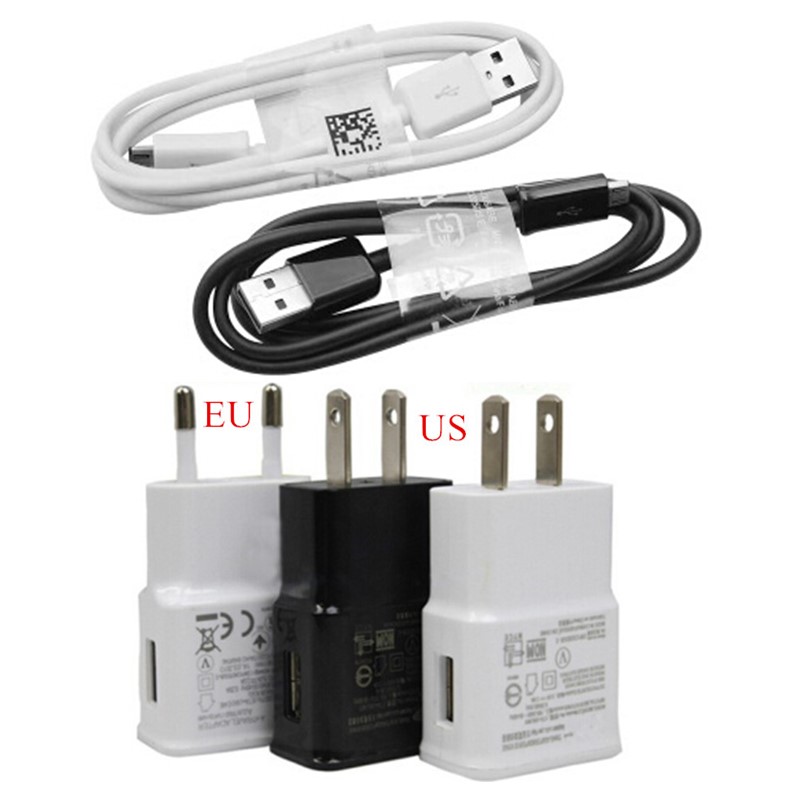 Genuine original 2A EU US Plug Wall Charger Micro USB Charger Cable For Samsung Galaxy S4