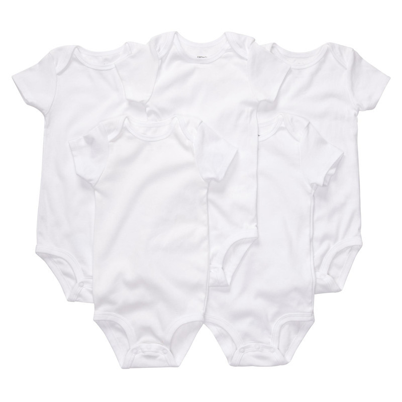 3PCS/LOT Newborn Bodysuits Cotton Plain White Color Short ...