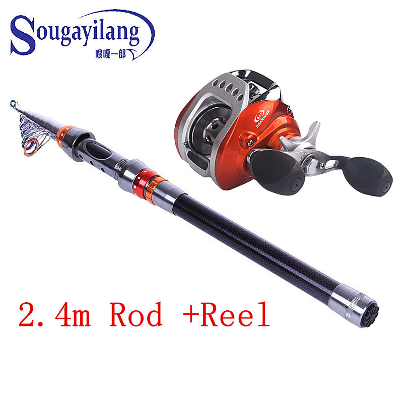 Souganyilang Fishing Rod Combos 2.4m 2.7m 3.0m 3.6m Carbon Fishing Rod and Reel Lure Fishing Spinning Reel Fish Tackle Set