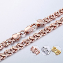 Elegant 7.5MM Wide Womens Girls Chain Cut Snail Rose Gold Filled GF Necklace GN219